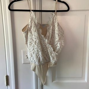 White Floral Print Body Suit